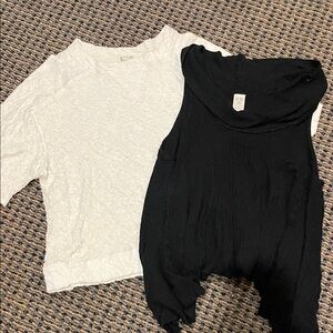 Free People Short Sleeve Tees in White and Black